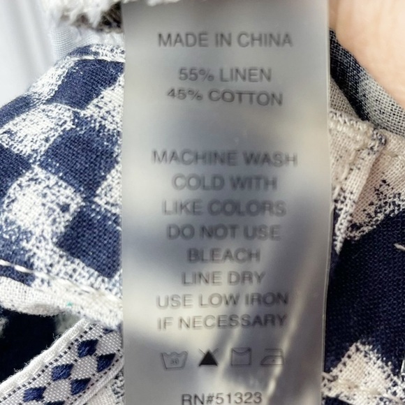 Two by Vince Camuto Linen & Cotton Mid Rise Diamond Print Short - Picture 11 of 13